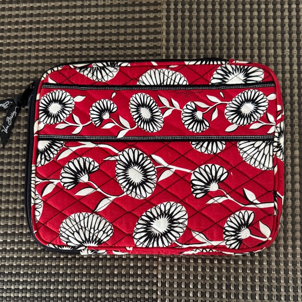 Vera Bradley Red Floral Quilted Cosmetic Pouch